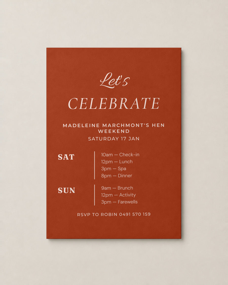 The Ledger hens invitation, second colour