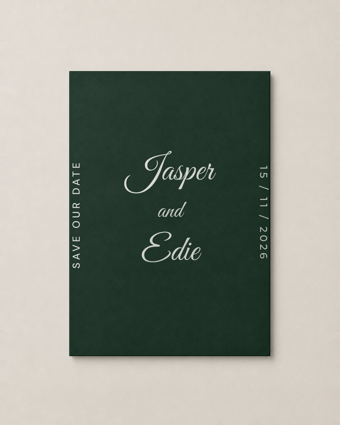 The Marlowe save the date, personalised and printed in Australia
