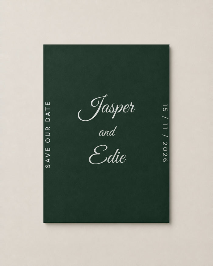 The Marlowe save the date, personalised and printed in Australia