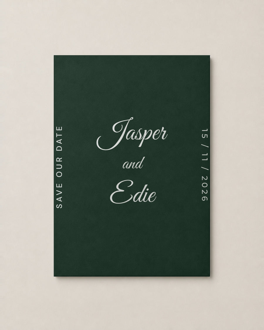 The Marlowe save the date, personalised and printed in Australia