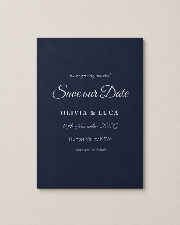 The Nell save the date, personalised and printed in Australia