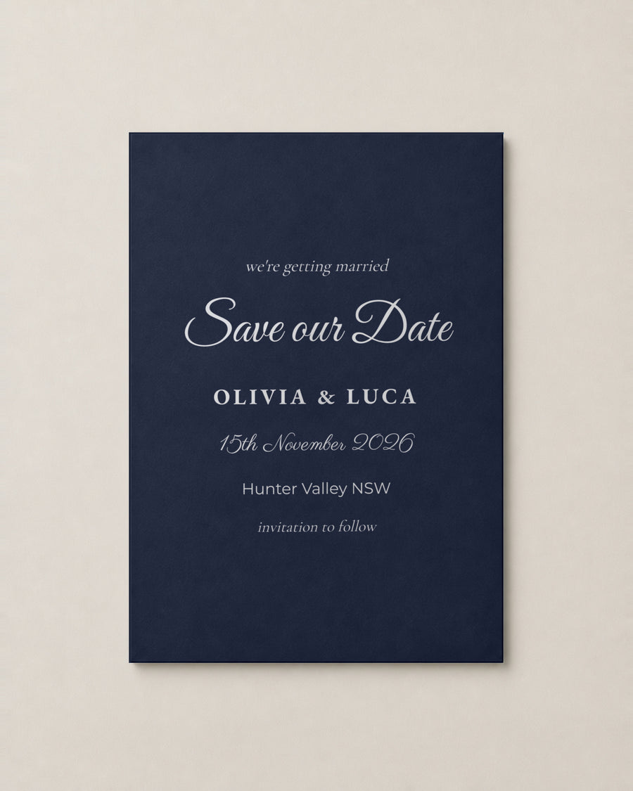 The Nell save the date, personalised and printed in Australia