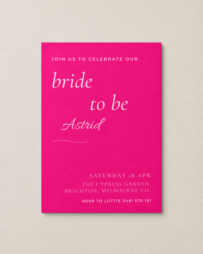 The Noosa hens invitation, personalised and printed in Australia