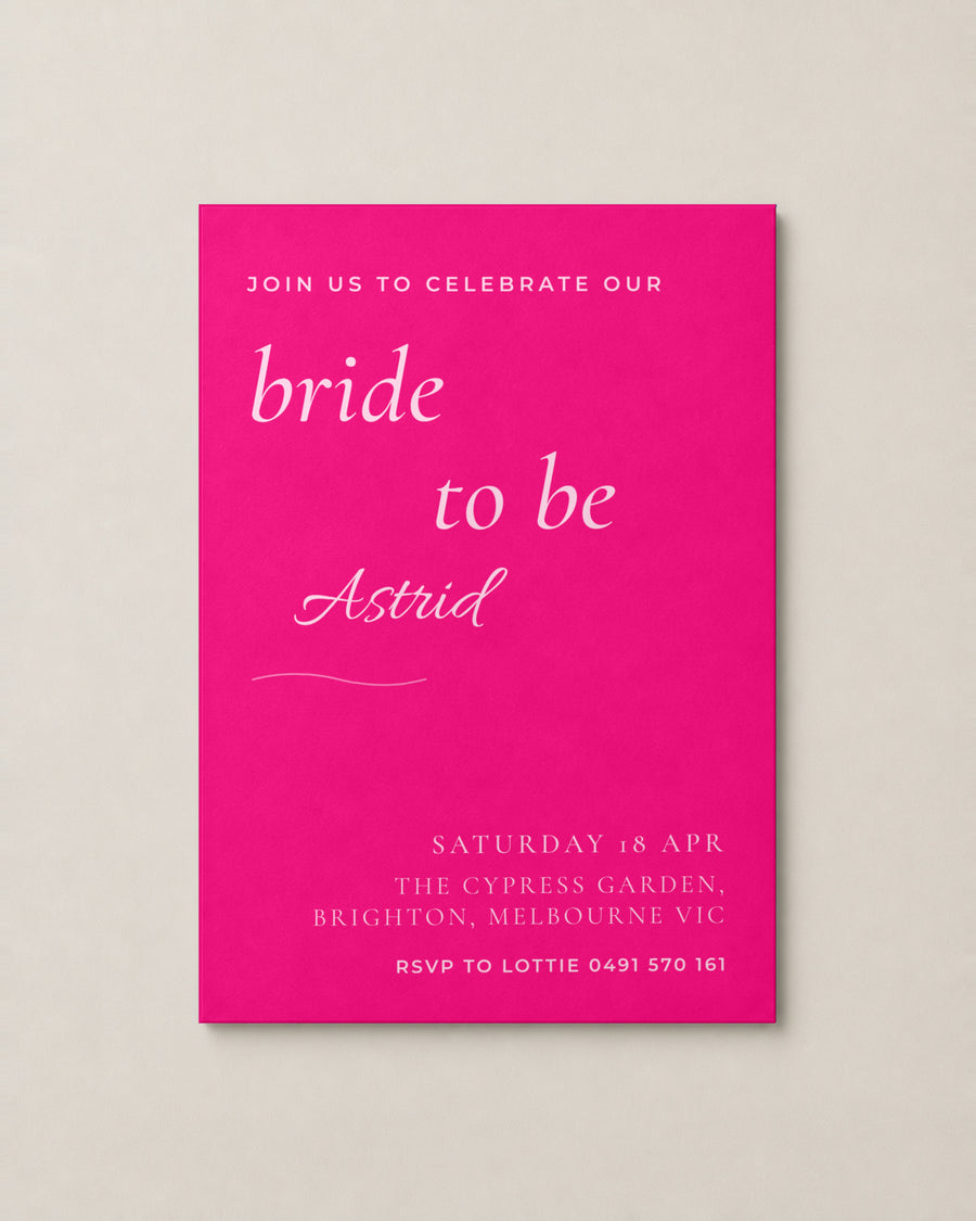 The Noosa hens invitation, personalised and printed in Australia