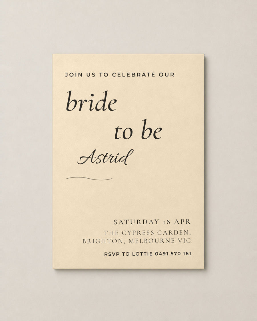 The Noosa hens invitation, second colour