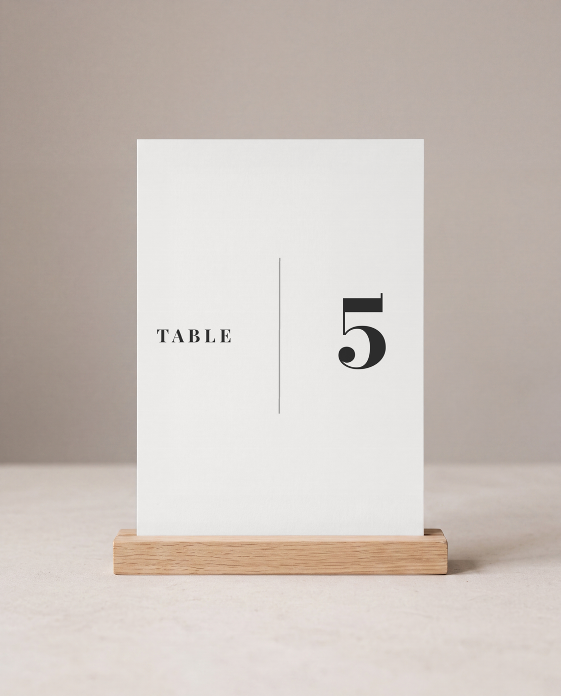 The Cedar table number, close detail