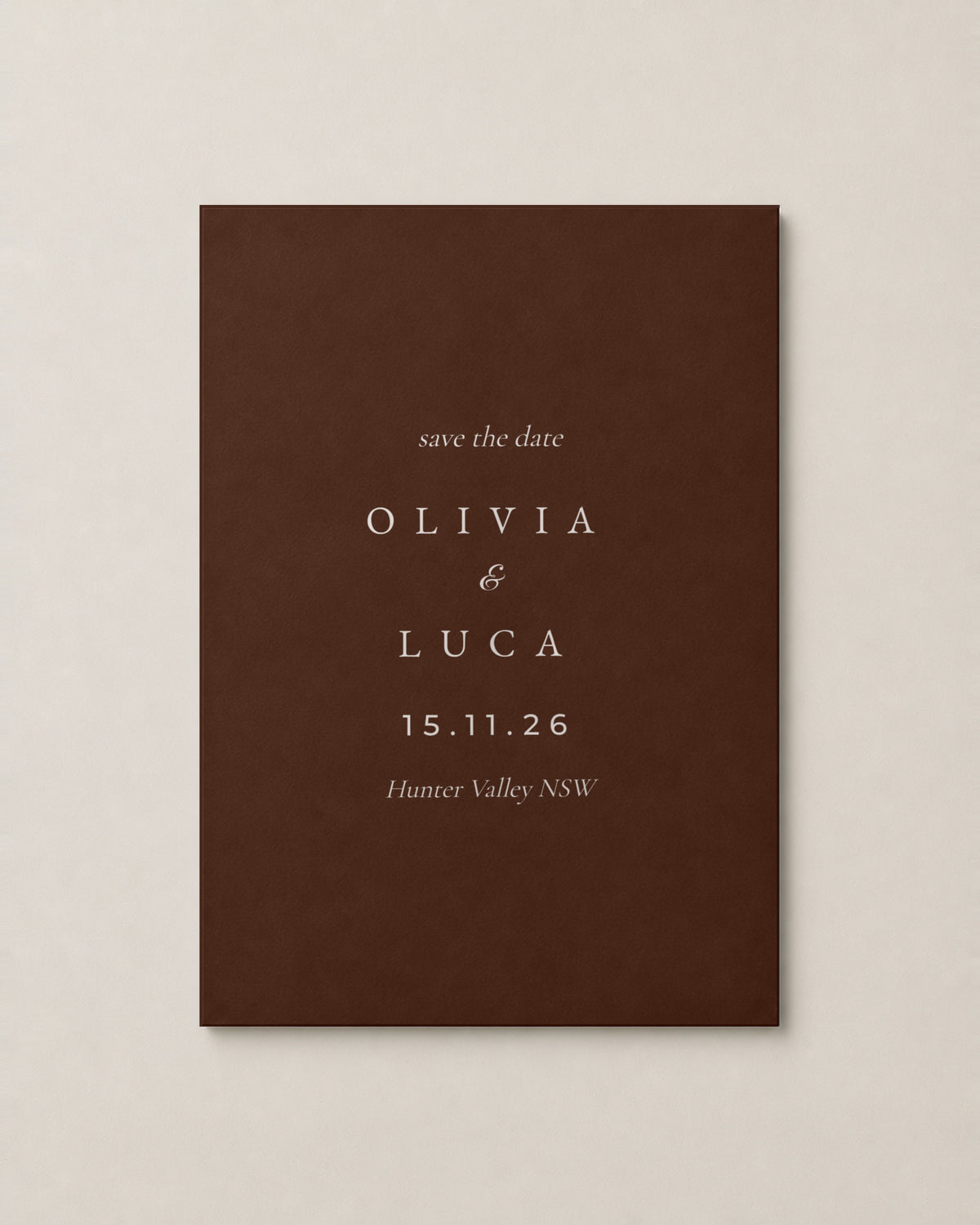The Portsea save the date, personalised and printed in Australia