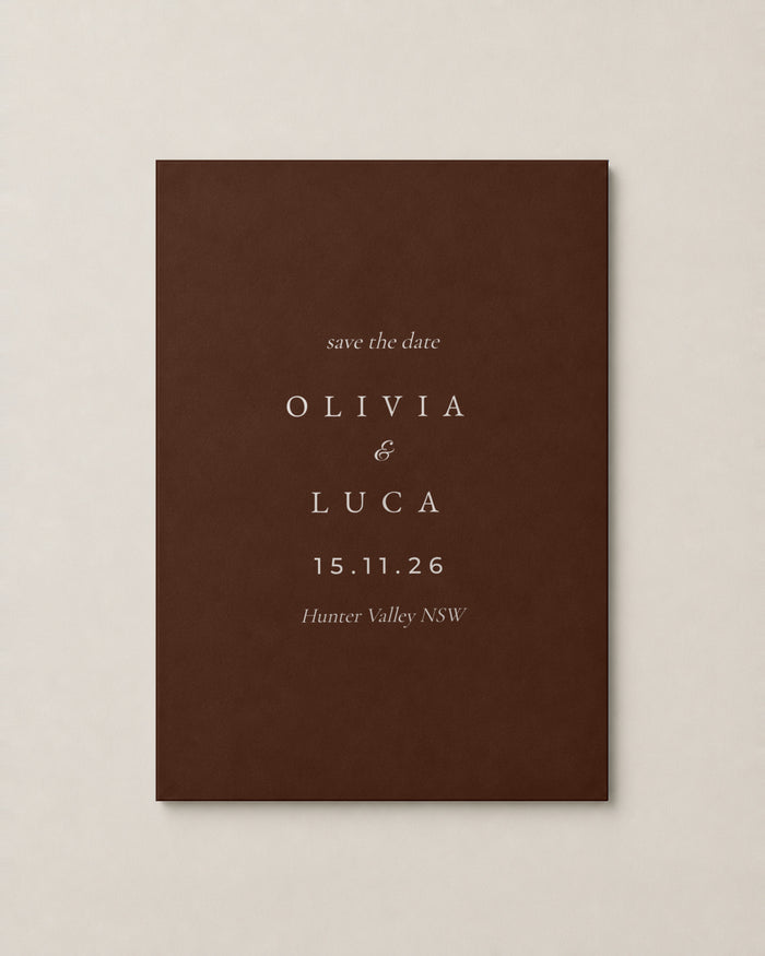 The Portsea save the date, personalised and printed in Australia