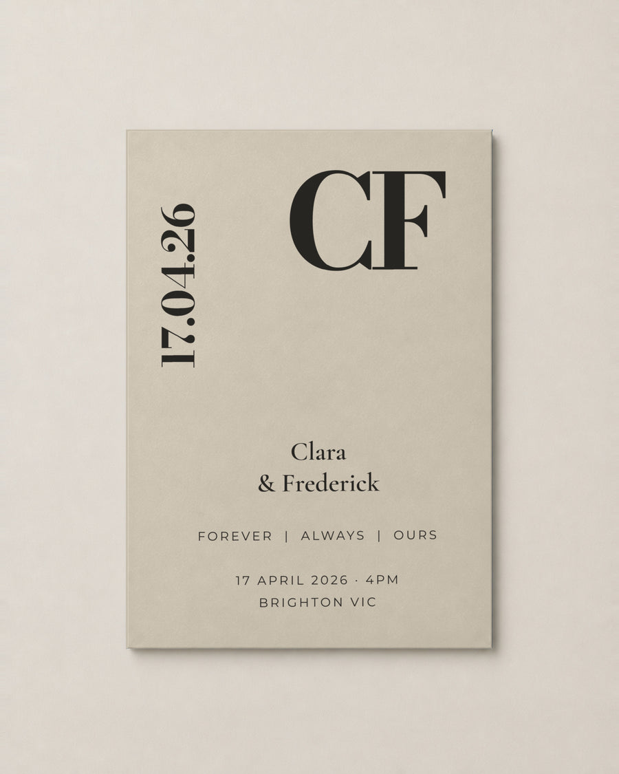 The Quartz wedding invitation, second colour