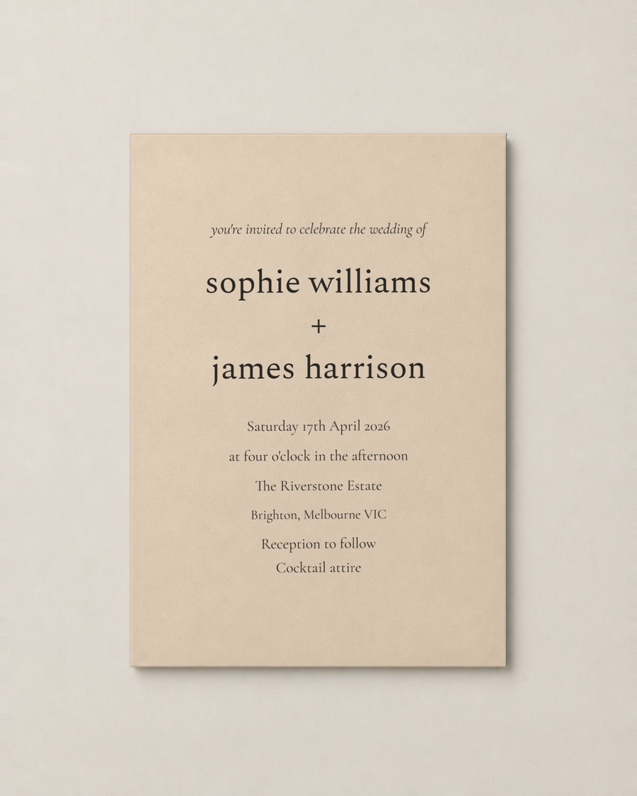 The Reed wedding invitation, second colour
