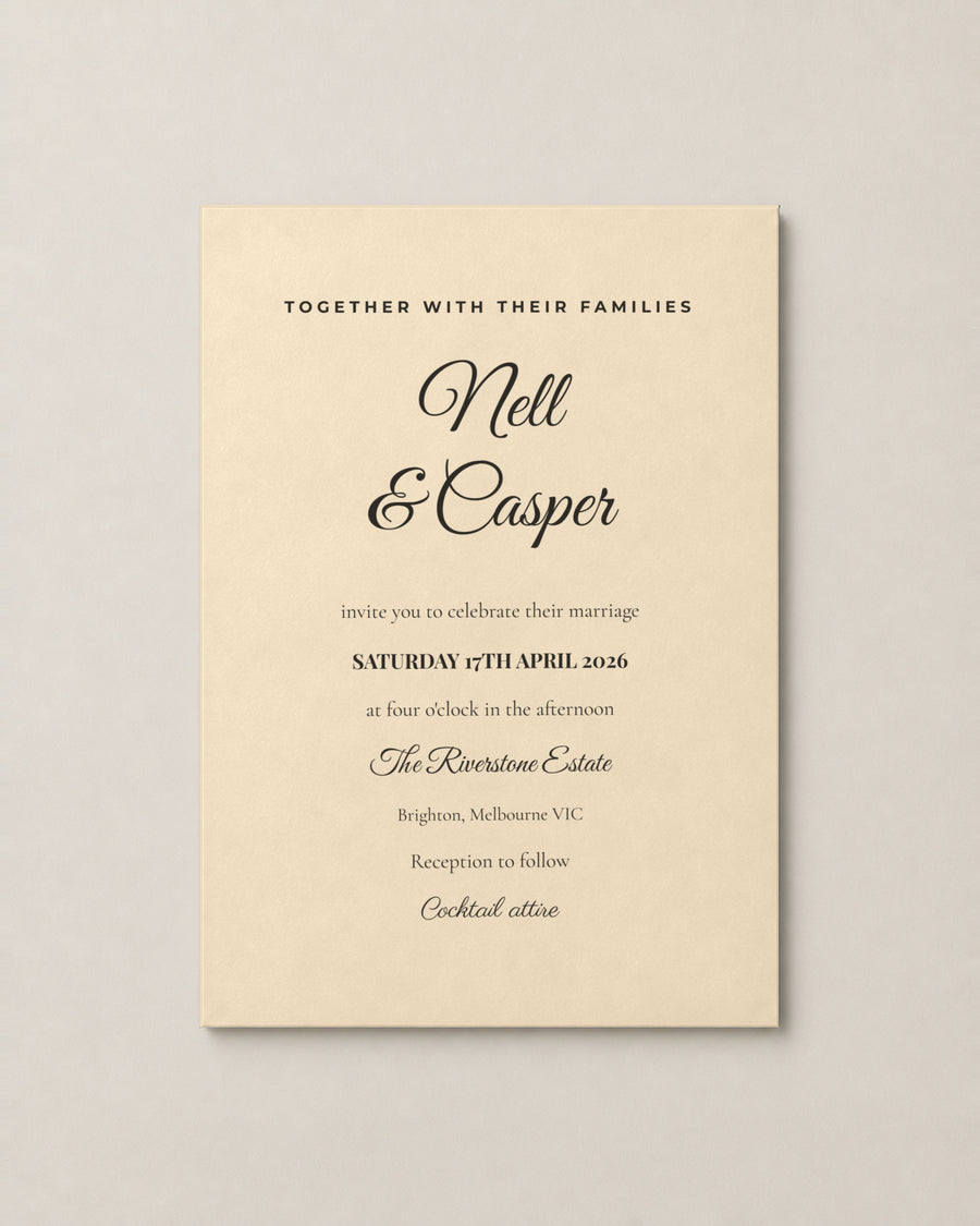 The Rosalind wedding invitation, second colour