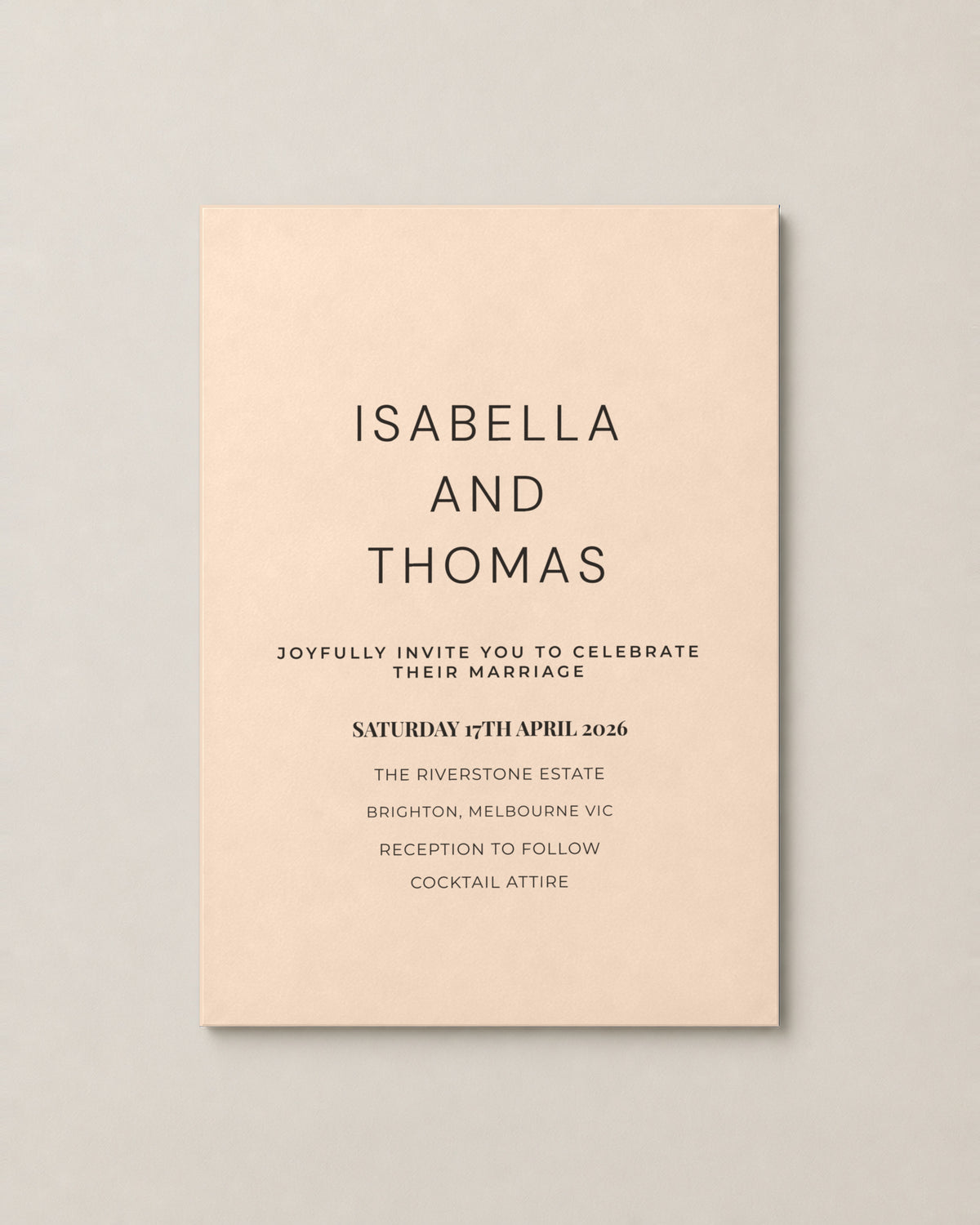 The Slate wedding invitation, second colour