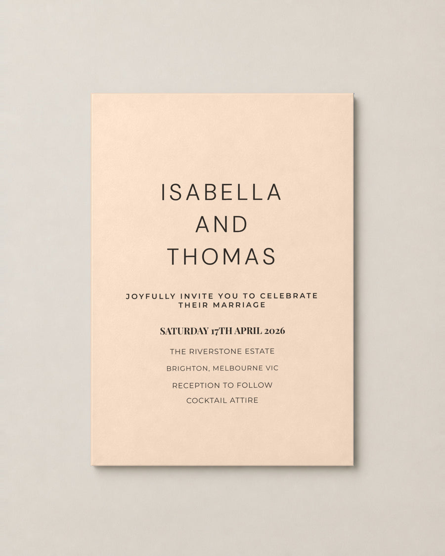 The Slate wedding invitation, second colour