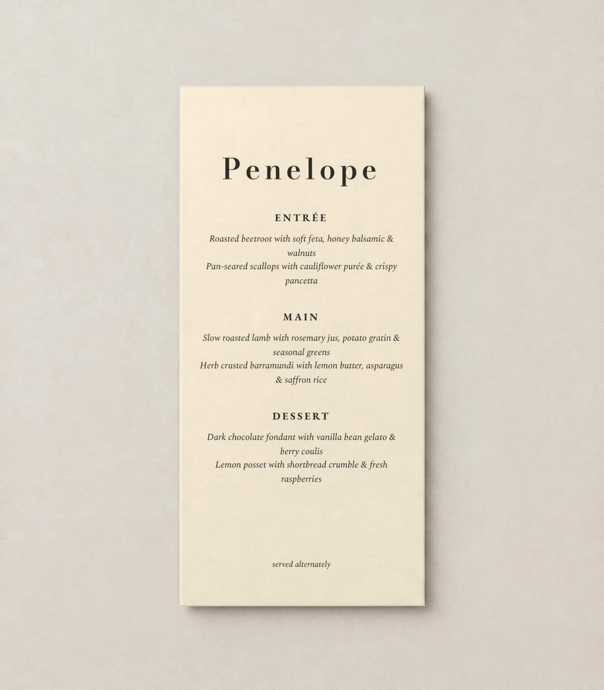 Menu 03, ivory 49