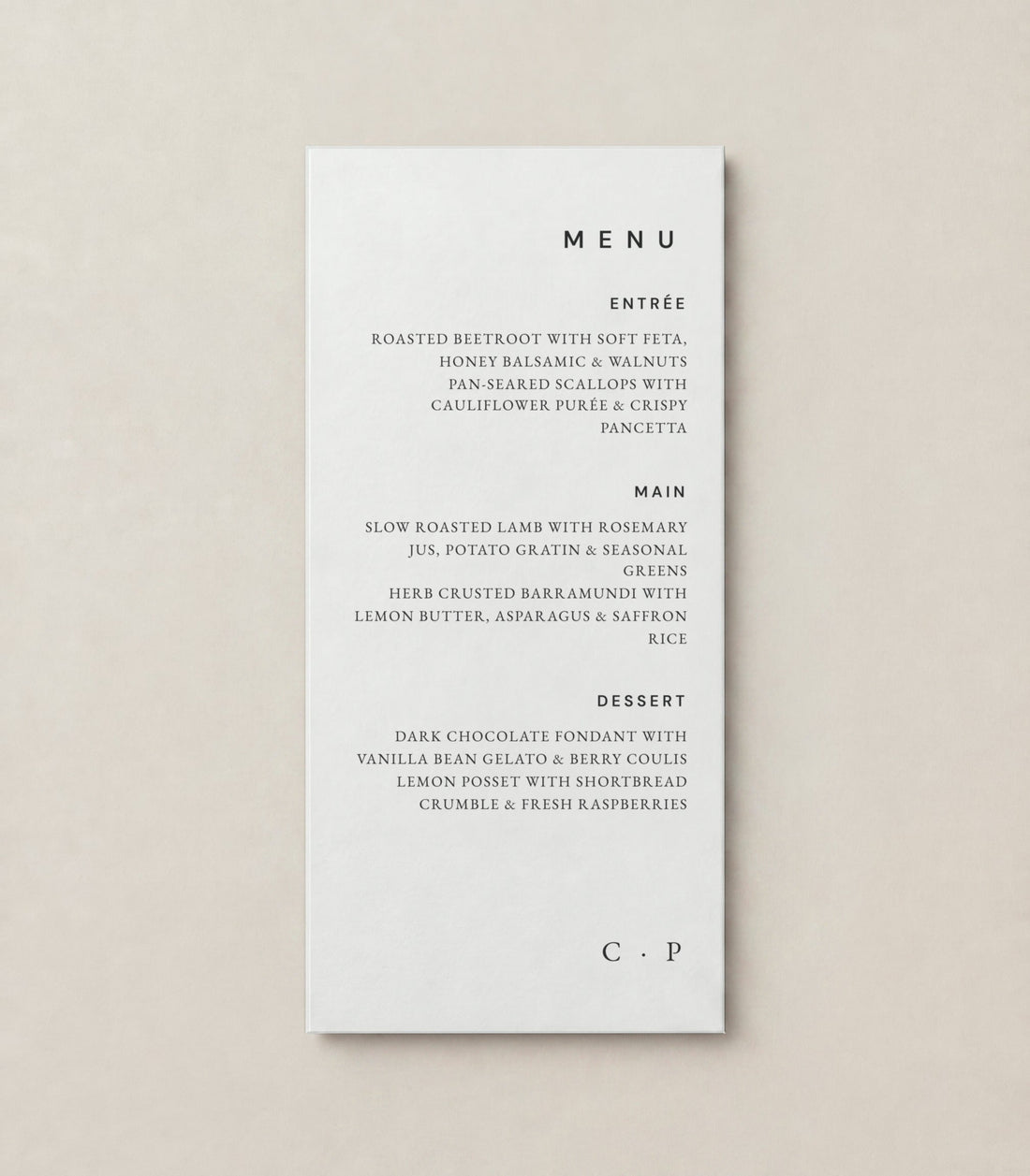 Menu 10, Winter White 99