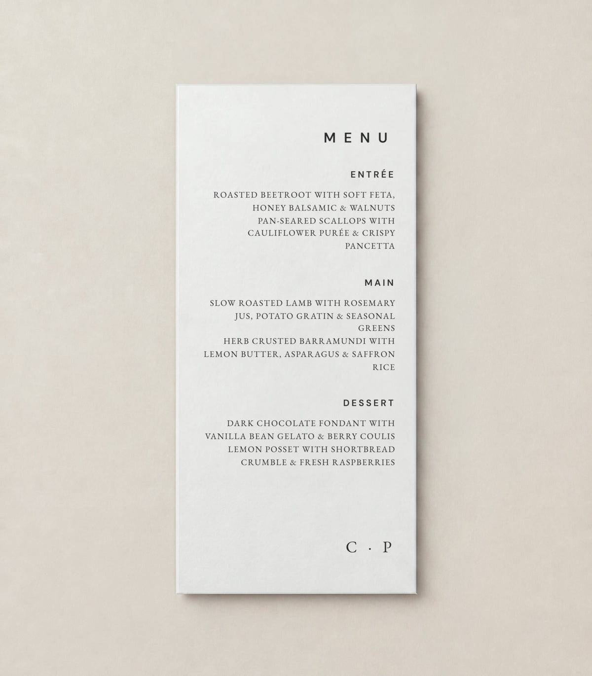 Menu 10, Winter White 99