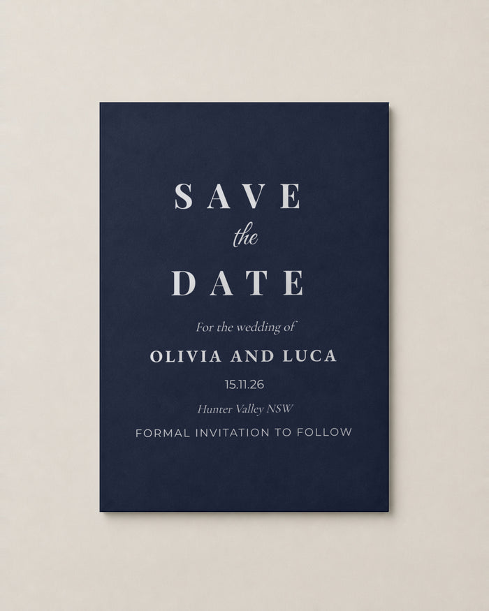 The Sorrento save the date, personalised and printed in Australia