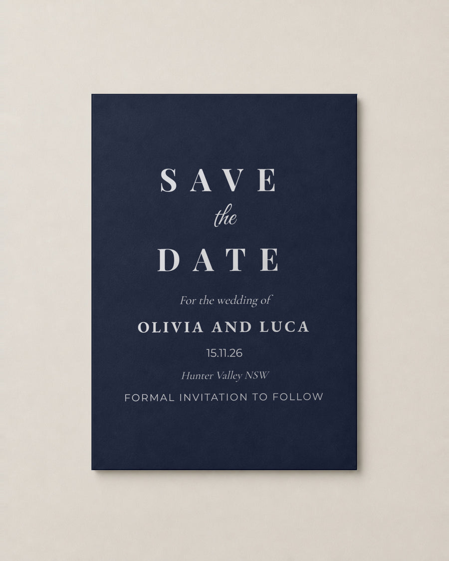 The Sorrento save the date, personalised and printed in Australia