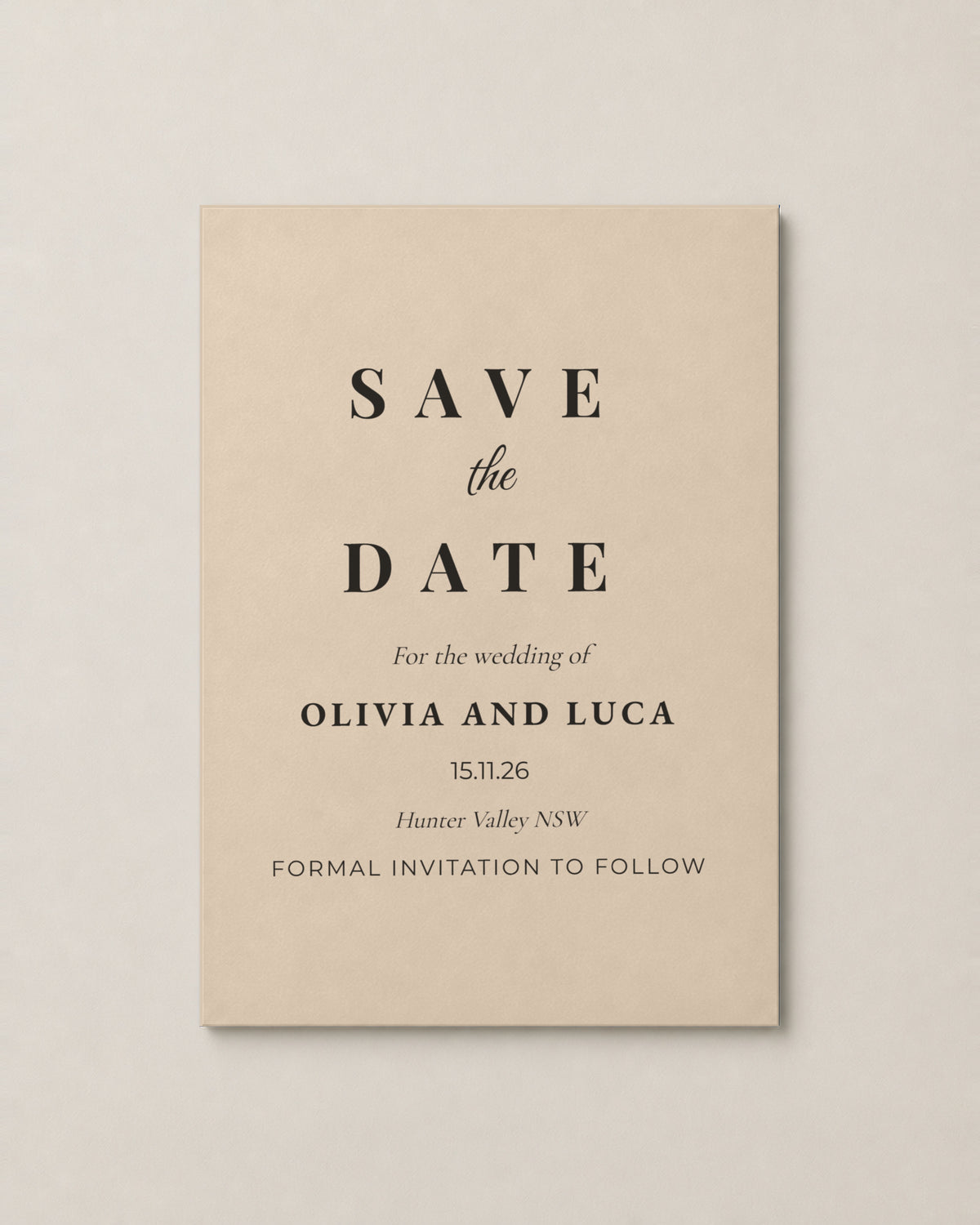 The Sorrento save the date, second colour