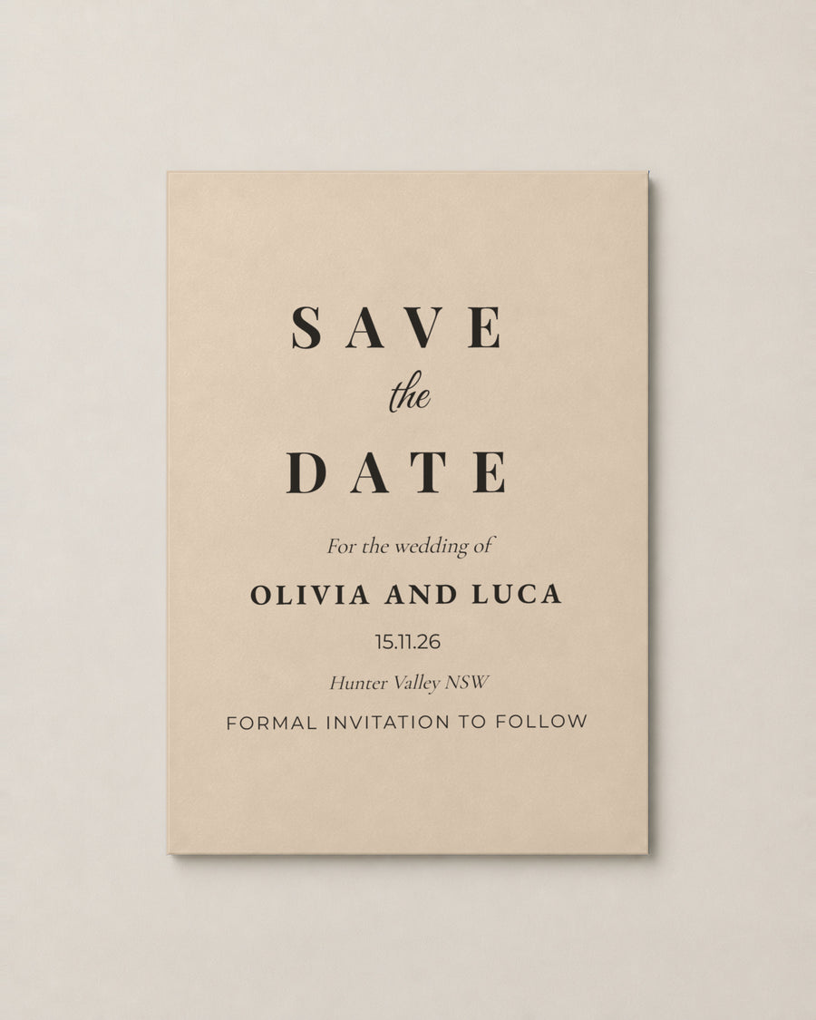 The Sorrento save the date, second colour