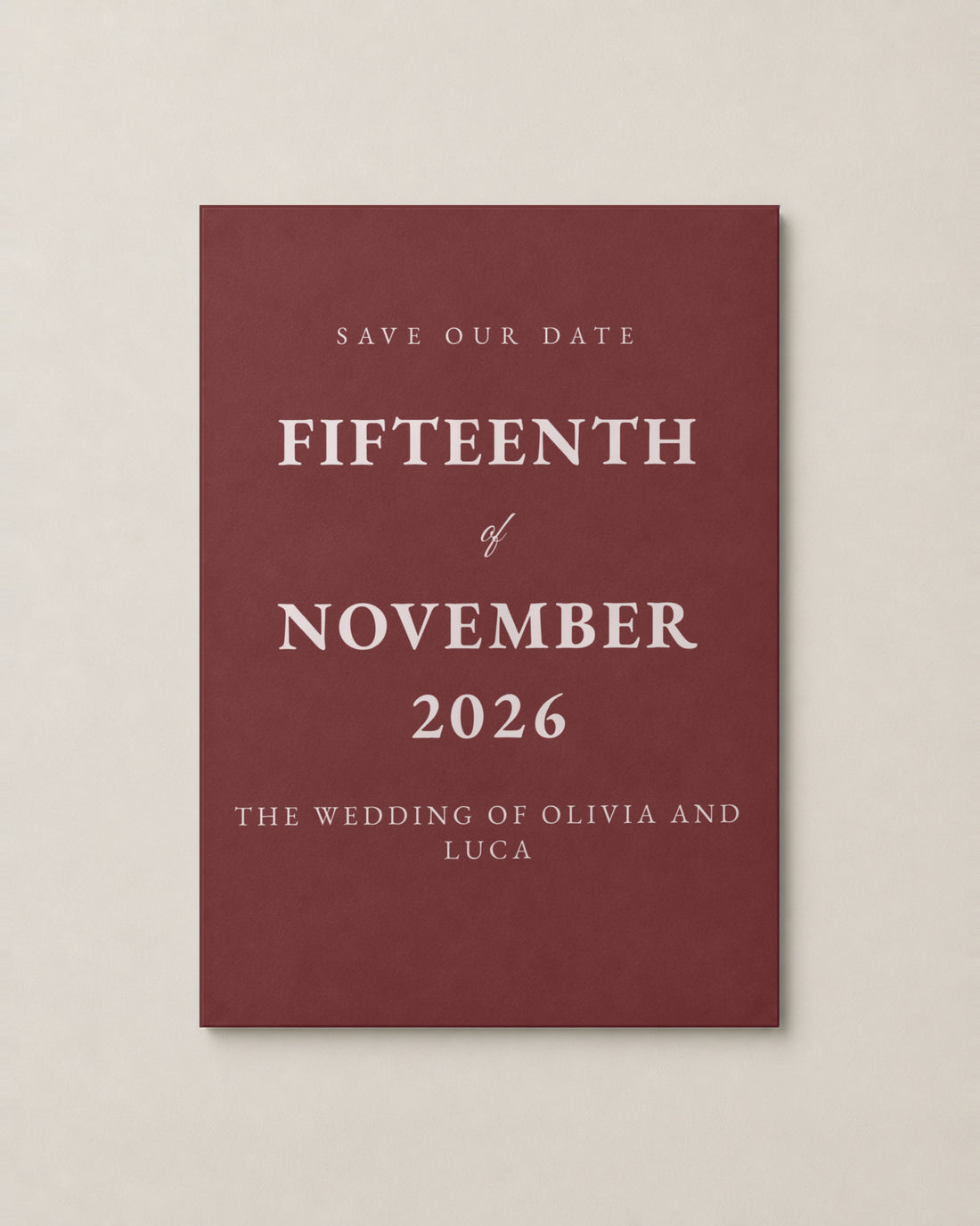 The Barossa save the date, personalised and printed in Australia