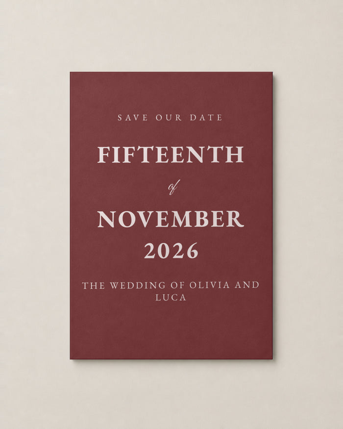 The Barossa save the date, personalised and printed in Australia