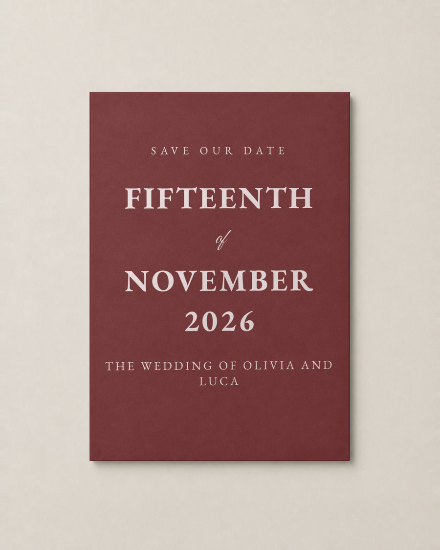 The Barossa save the date, personalised and printed in Australia
