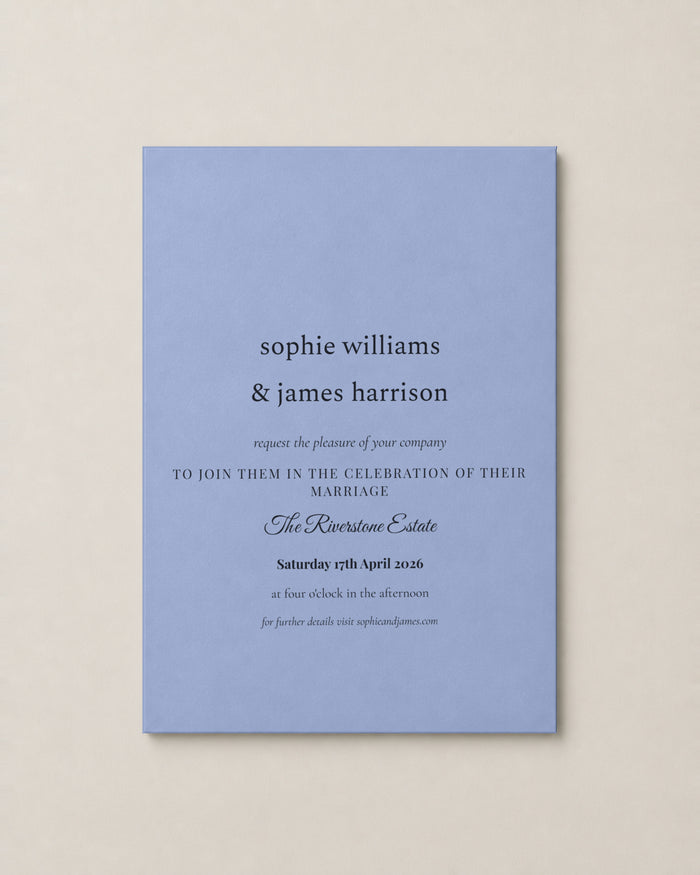 The Clover wedding invitation, personalised and printed in Australia