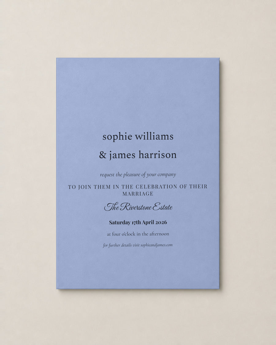 The Clover wedding invitation, personalised and printed in Australia