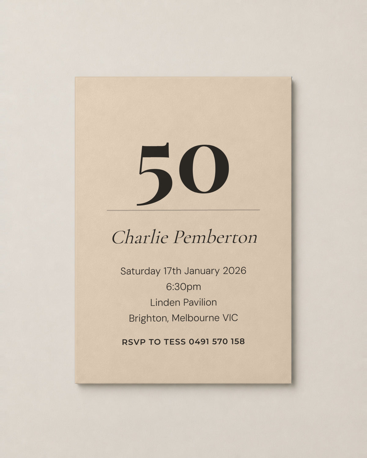The Stonehaven birthday invitation, second colour