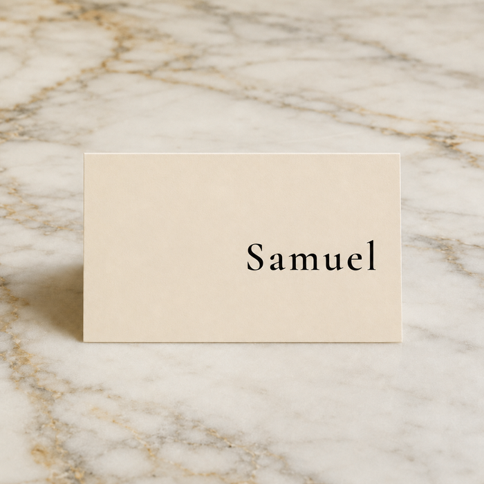 The Arlington place card, personalised with a guest name, printed in Australia