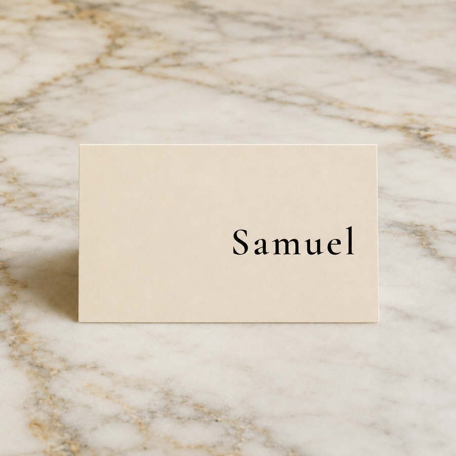 The Arlington place card, personalised with a guest name, printed in Australia