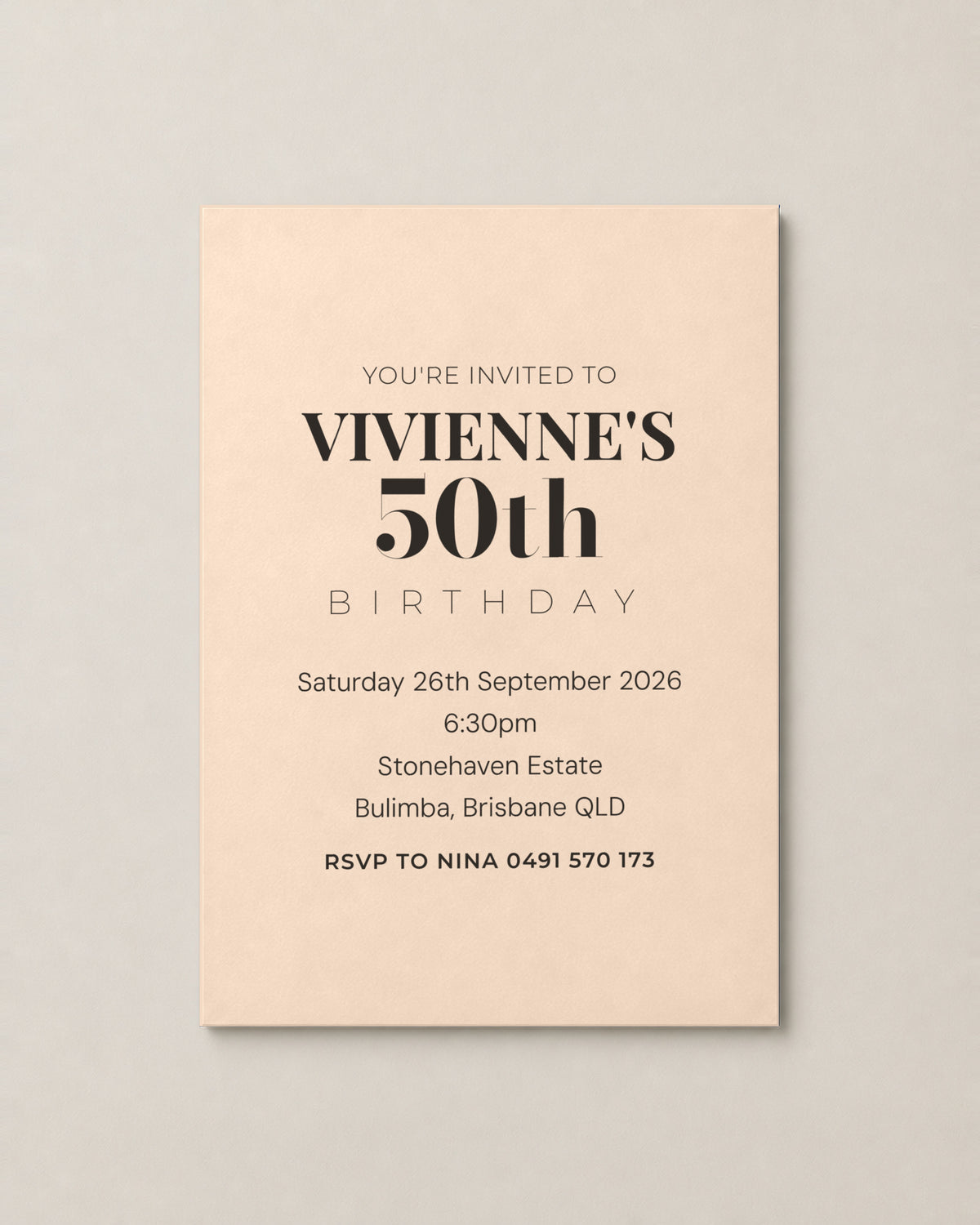 The Whitehaven birthday invitation, second colour
