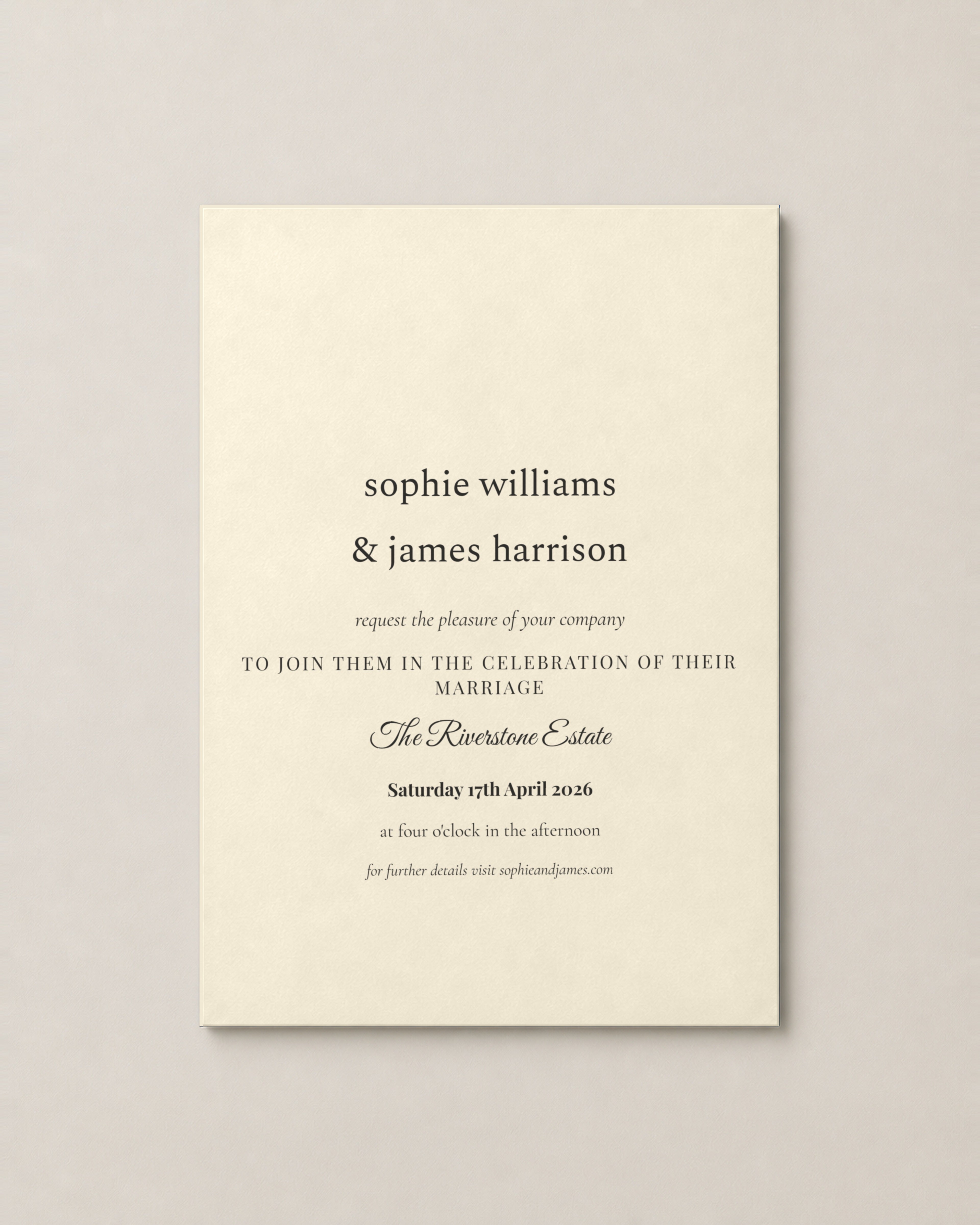 The Clover invitation, second colour